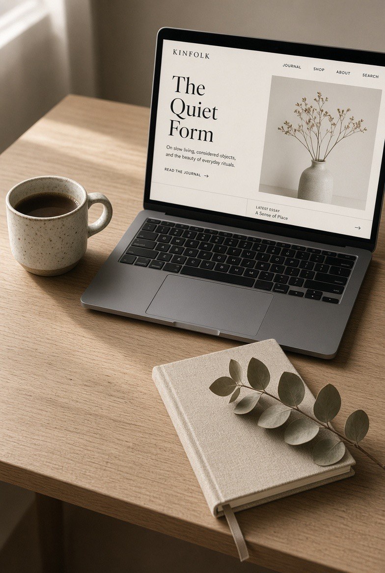 Laptop with a clean website design