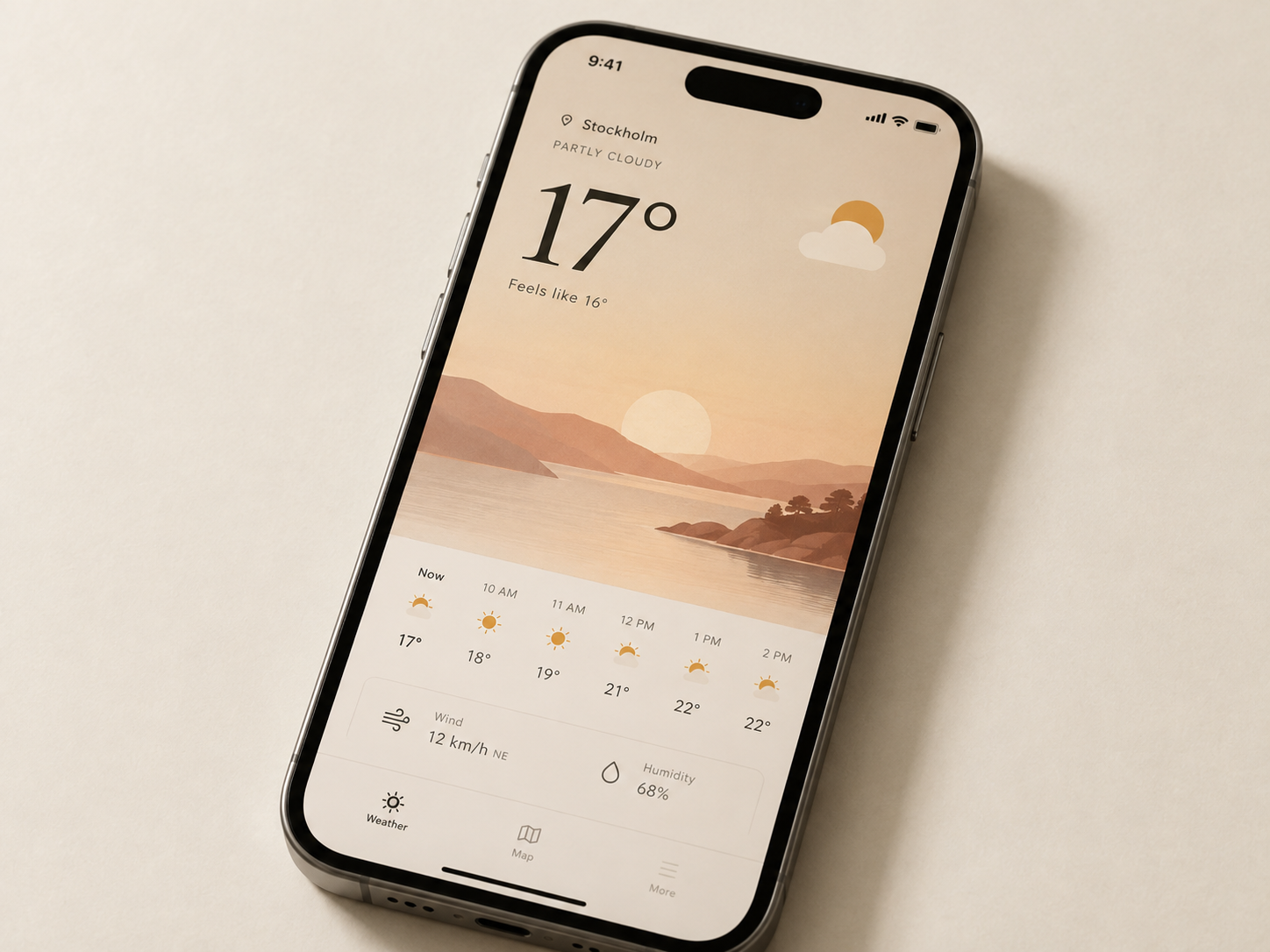 Modern app screens on a phone