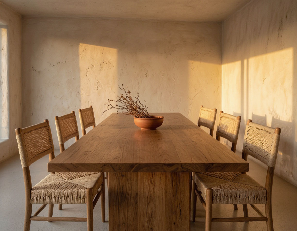 Warm contemporary dining room